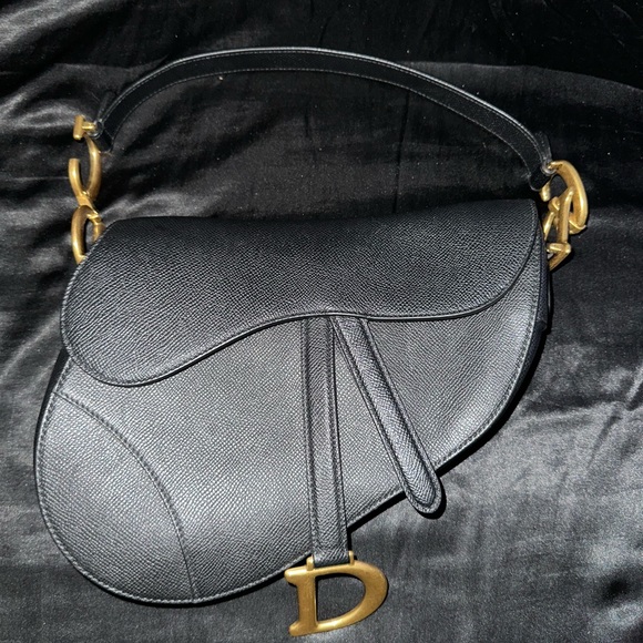 Christin Dior Black Saddlebag with Strap - Picture 3 of 11